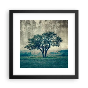 Poster în ramă neagră - Un măr pe o pajiște albastră? - 30x30 cm