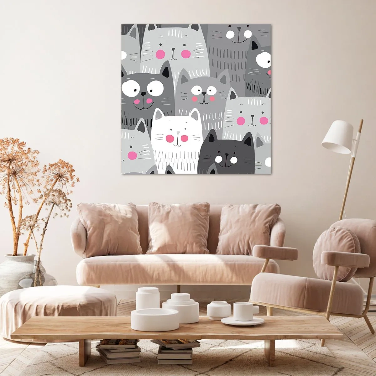 Tablou pe pânză - Lumea felină - 50x50 cm