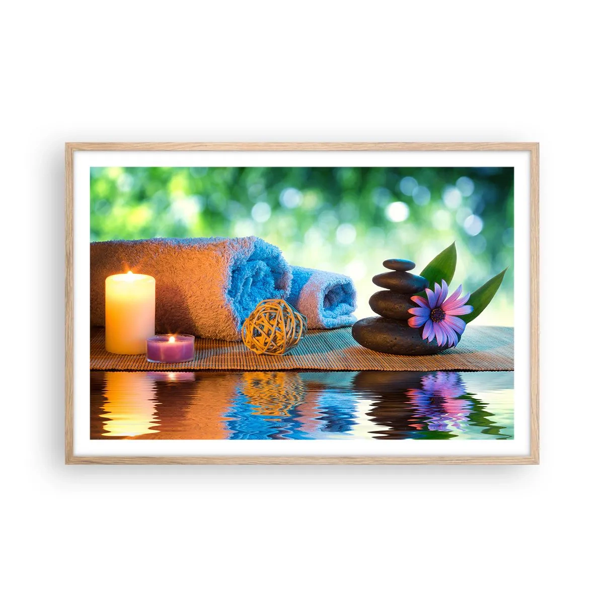 Poster în ramă de stejar deschis - Timp pentru corp - 91x61 cm