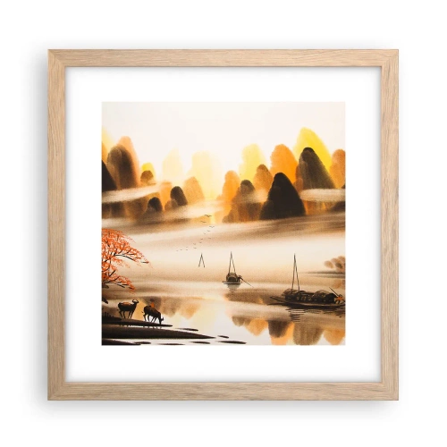 Poster în ramă de stejar deschis - Mai departe decât Orientul Îndepărtat - 30x30 cm