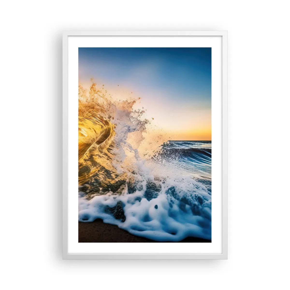 Poster în ramă albă - Joc în nisip - 50x70 cm