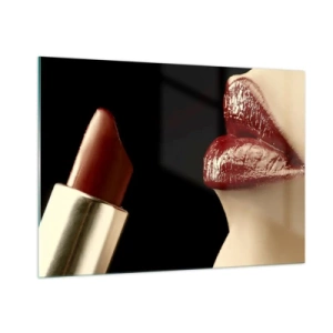 Tablou pe sticlă - Senzualitatea și strălucirea carminului - 100x70 cm