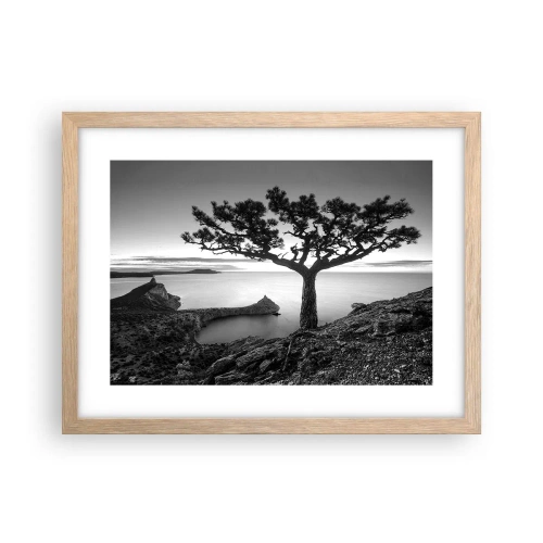 Poster în ramă de stejar deschis - Liniște până la orizont - 40x30 cm