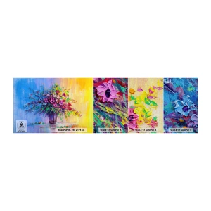 Mostră tapet Premium Canvas - Darul unei pajiști de vară - Flori într-o vază, Bucată, Buchet de flori - 100x30 cm