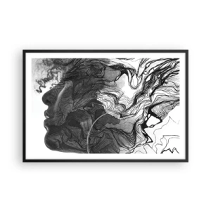 Poster în ramă neagră - Încurcată în vise - 91x61 cm