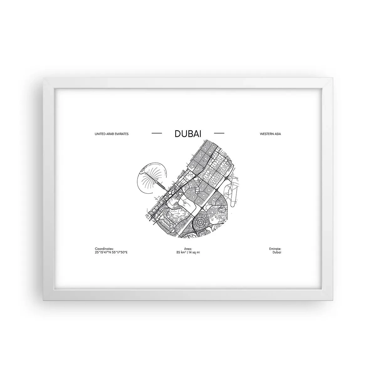 Poster în ramă albă - Anatomia Dubaiului - 40x30 cm