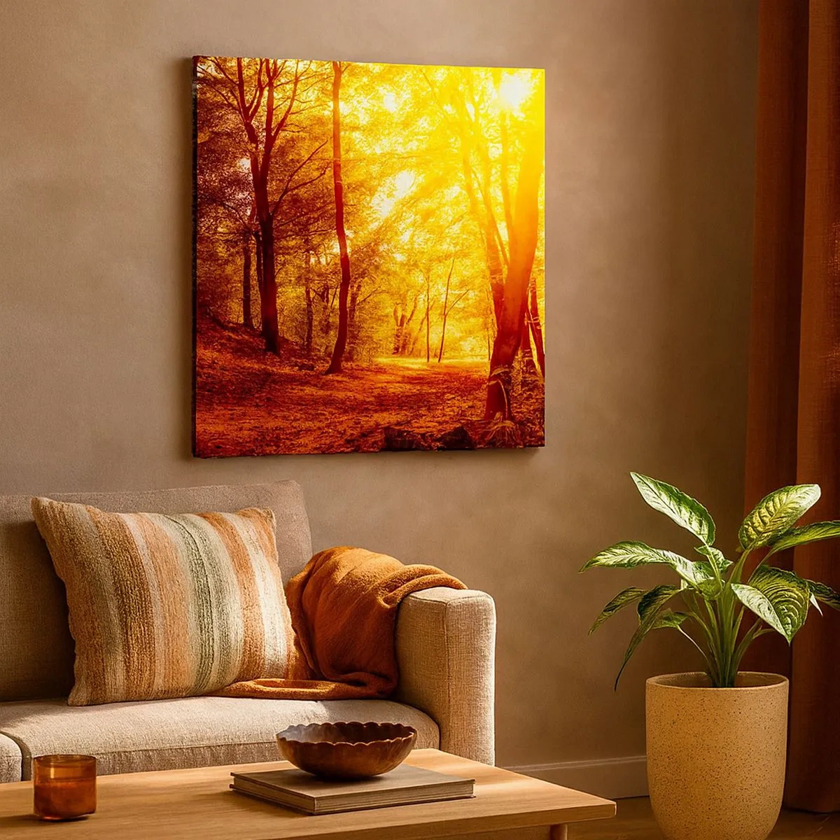 Tablou pe pânză - Spre o poiană de aur - 30x30 cm