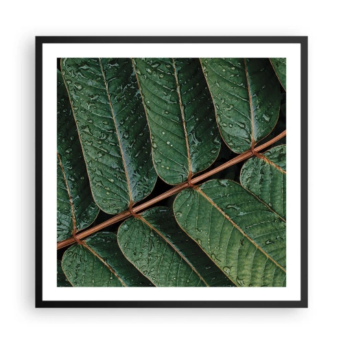 Poster în ramă neagră - Într-un ritm verde - 60x60 cm