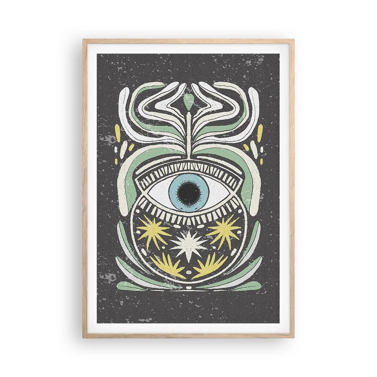 Poster în ramă de stejar deschis - Ritualuri tribale - 70x100 cm