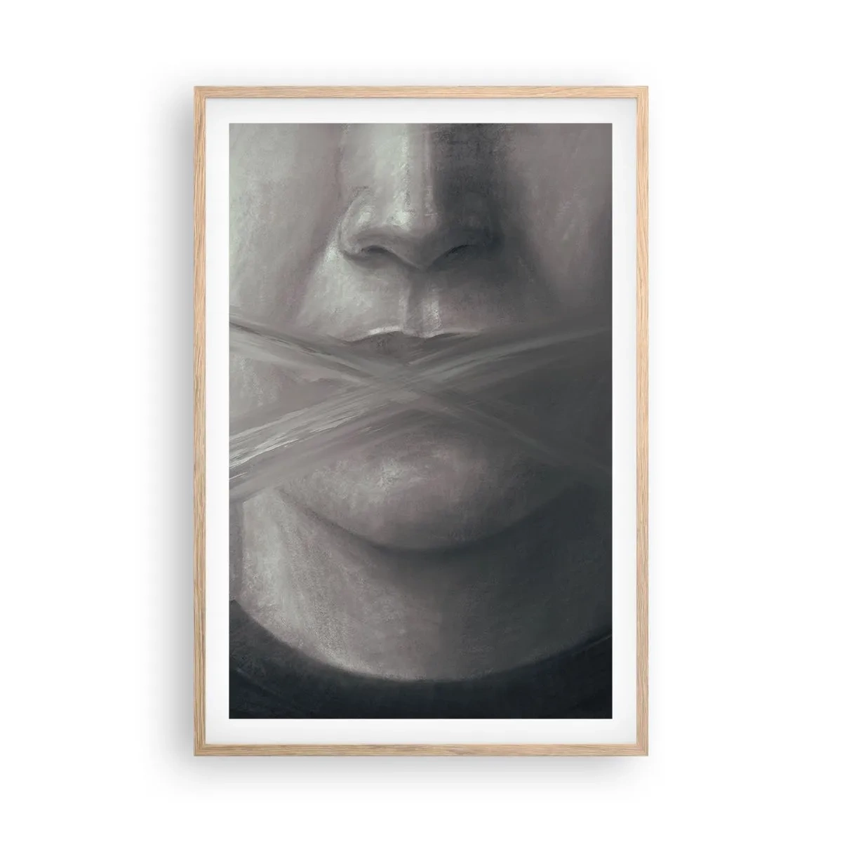 Poster în ramă de stejar deschis - Nici un cuvânt - 61x91 cm