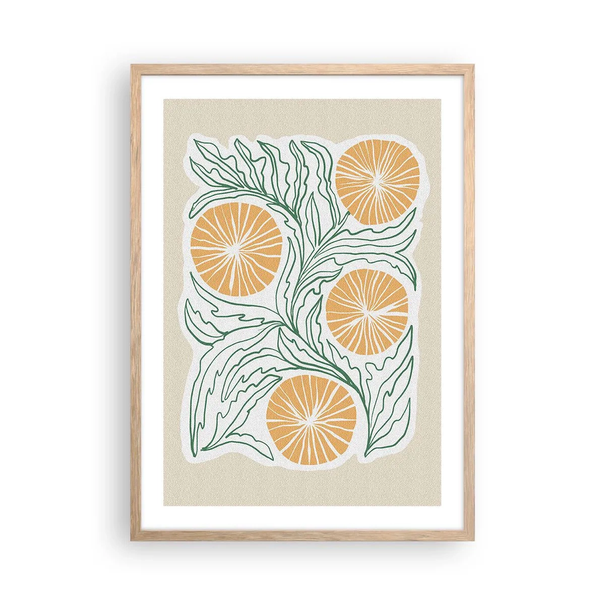 Poster în ramă de stejar deschis - Etnic cu o notă de abstracție - 50x70 cm