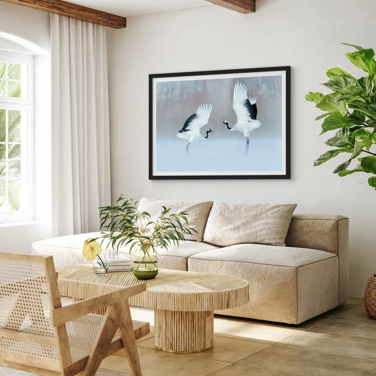 Poster în ramă neagră - Dansând în ceață - 50x40 cm