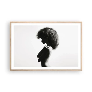 Poster în ramă de stejar deschis - Ca o floare pe o tulpină subțire - 91x61 cm