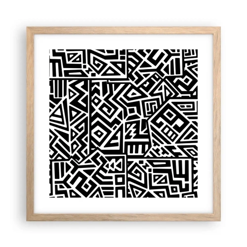Poster în ramă de stejar deschis - Compoziție precolumbiană - 40x40 cm
