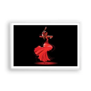 Poster în ramă albă - Spiritul înflăcărat al flamenco-ului - 91x61 cm