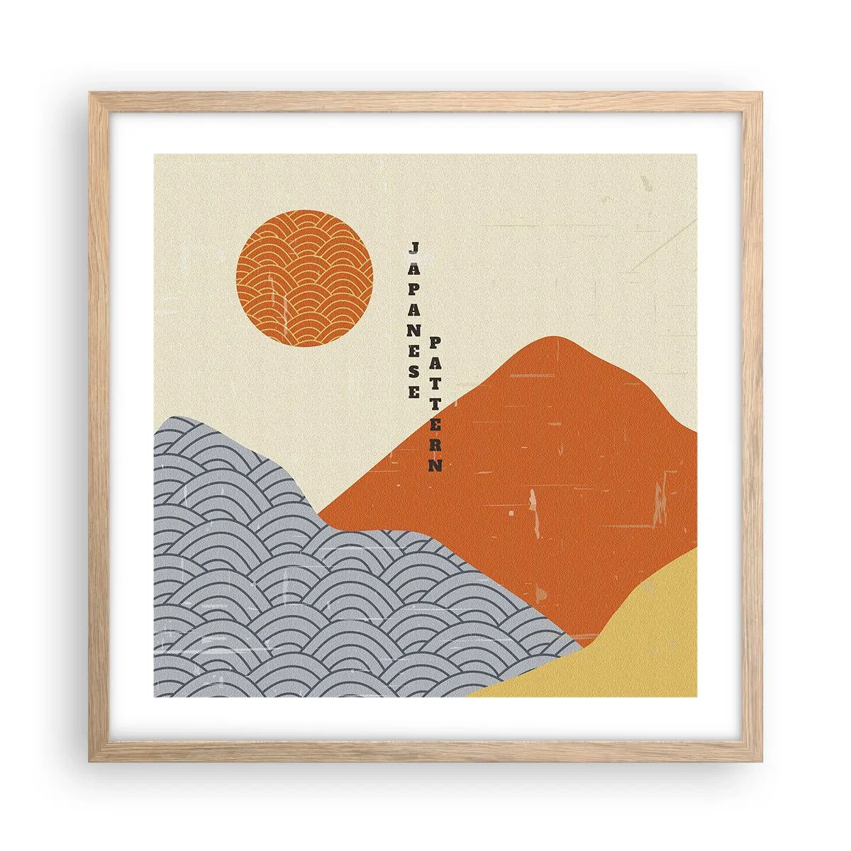 Poster în ramă de stejar deschis - În stil japonez - 50x50 cm