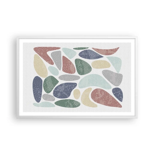 Poster în ramă albă - Un mozaic de culori pudrate - 91x61 cm