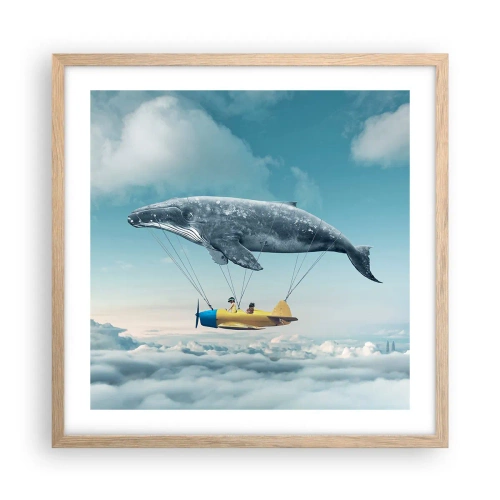 Poster în ramă de stejar deschis - De ce nu? - 50x50 cm