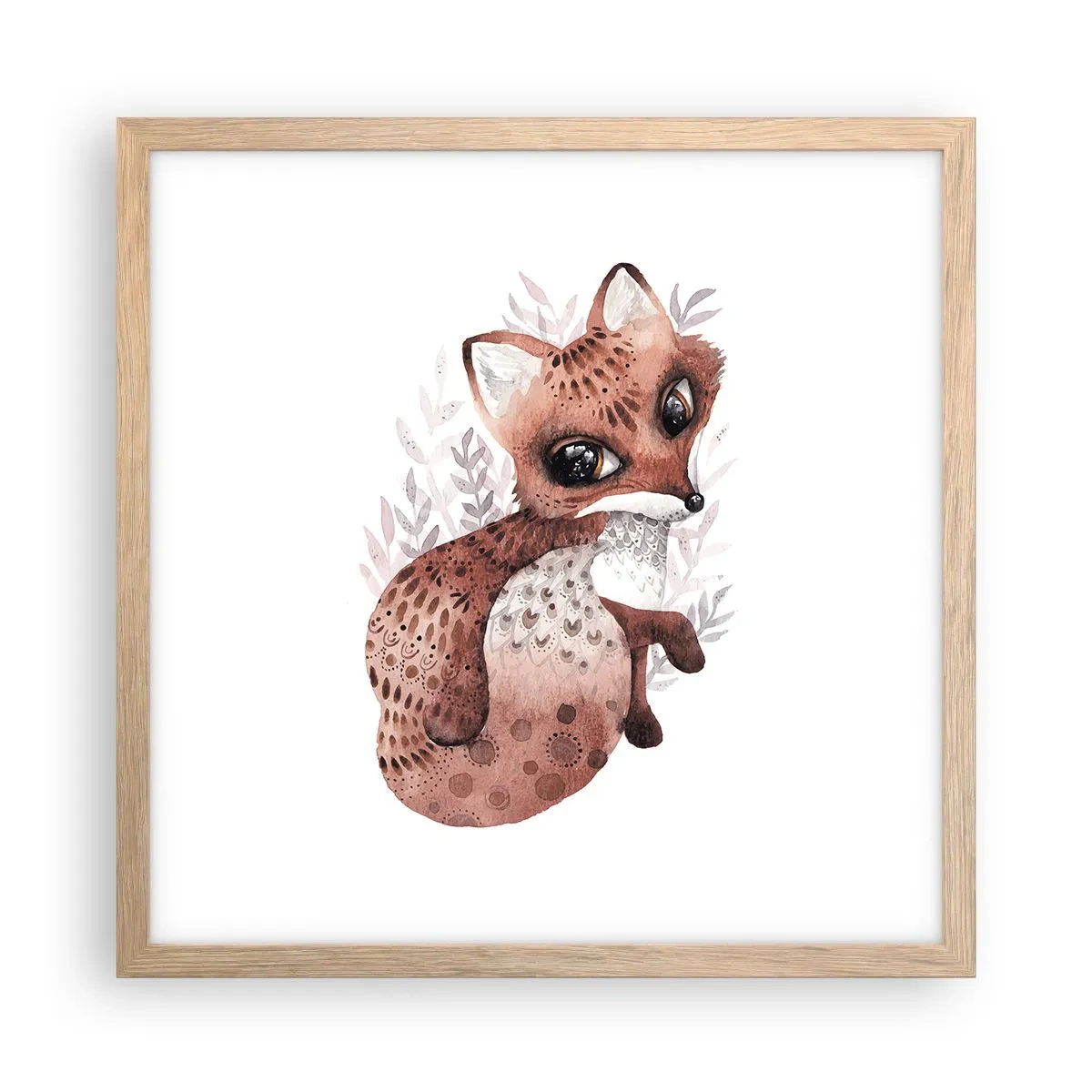 Poster în ramă de stejar deschis - Doar iubire - 40x40 cm