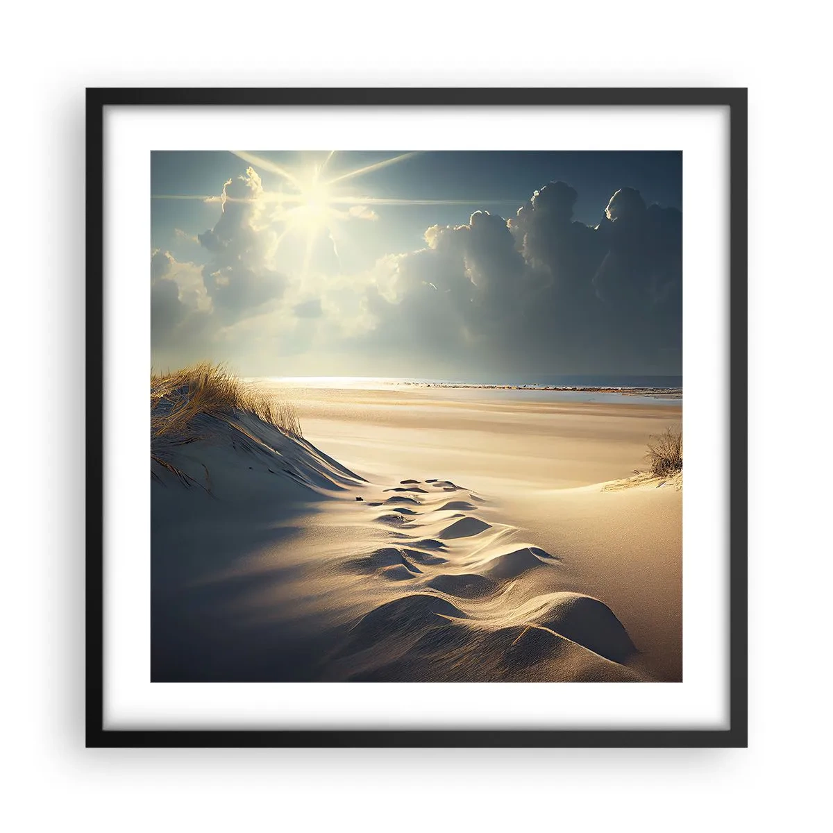 Poster în ramă neagră - Peisaj liniștitor - 50x50 cm