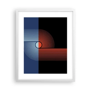 Poster în ramă albă - Într-o îmbrăţişare geometrică - 40x50 cm