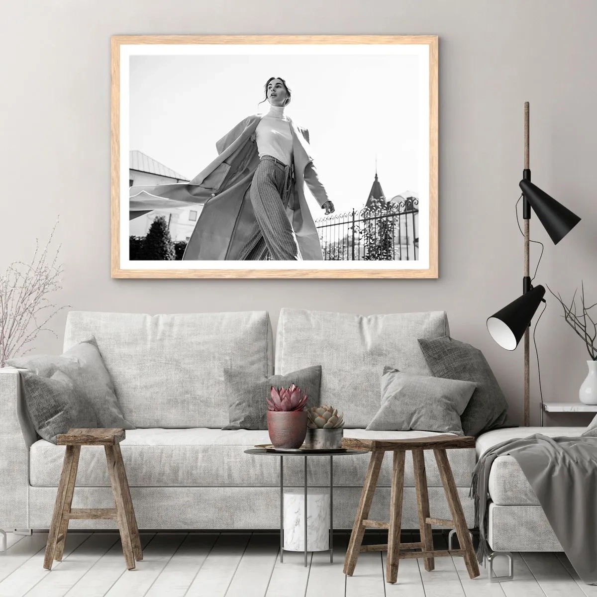 Poster în ramă de stejar deschis - Vii cu mine? - 91x61 cm