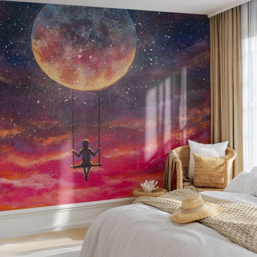 Tapet Premium Canvas - Cu capul în nori - Abstracția, Fantezie, Luna - 450x315 cm