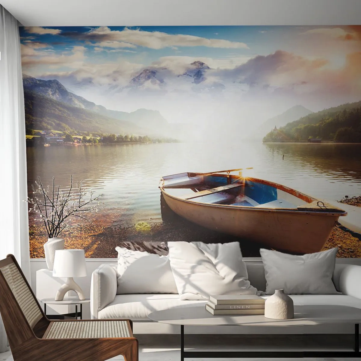 Tapet Autoadeziv Deluxe Sticker - Peste apa mare și limpede - Peisaj, Lac, Munţi - 250x175 cm