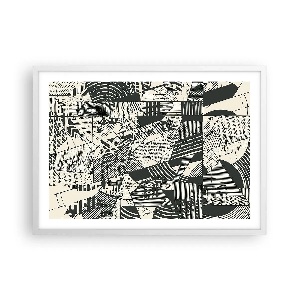 Poster în ramă albă - Dinamica de astăzi - 70x50 cm