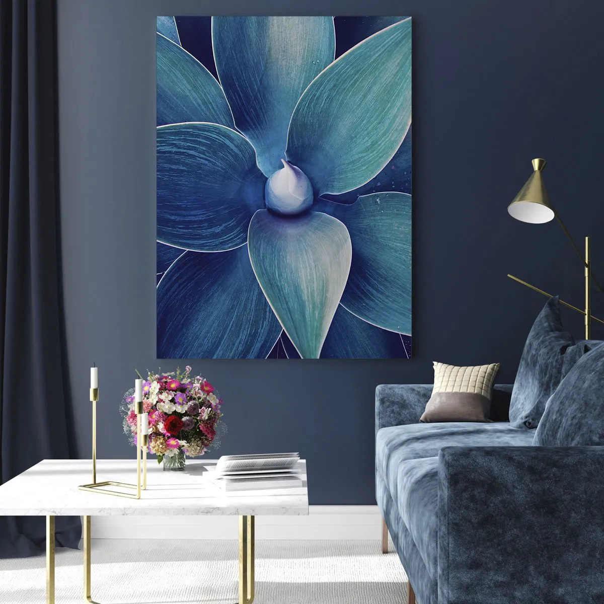 Tablou pe sticlă - A furat albastrul de la cer - 80x120 cm