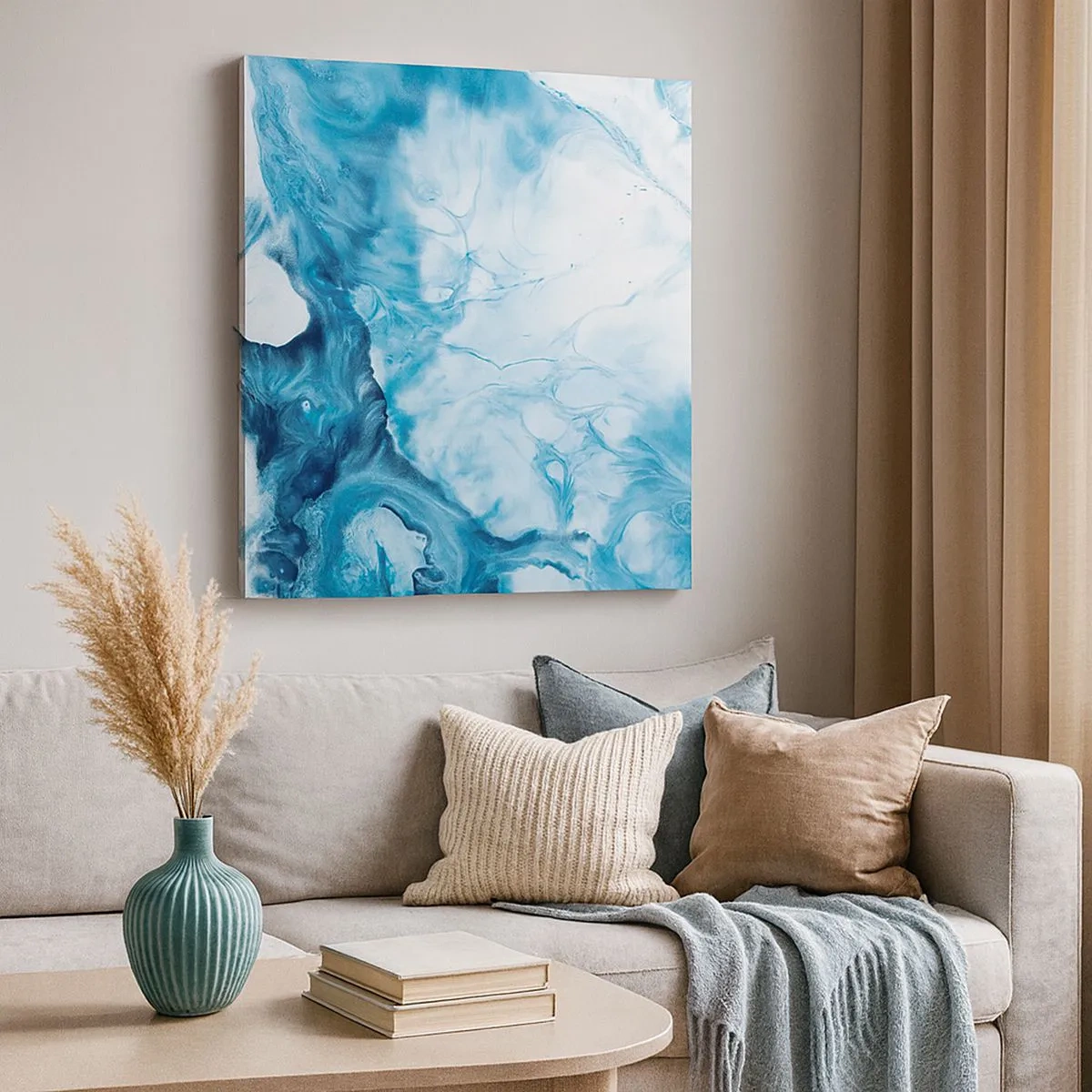 Tablou pe pânză - Concert de nuanțe de albastru - 30x30 cm