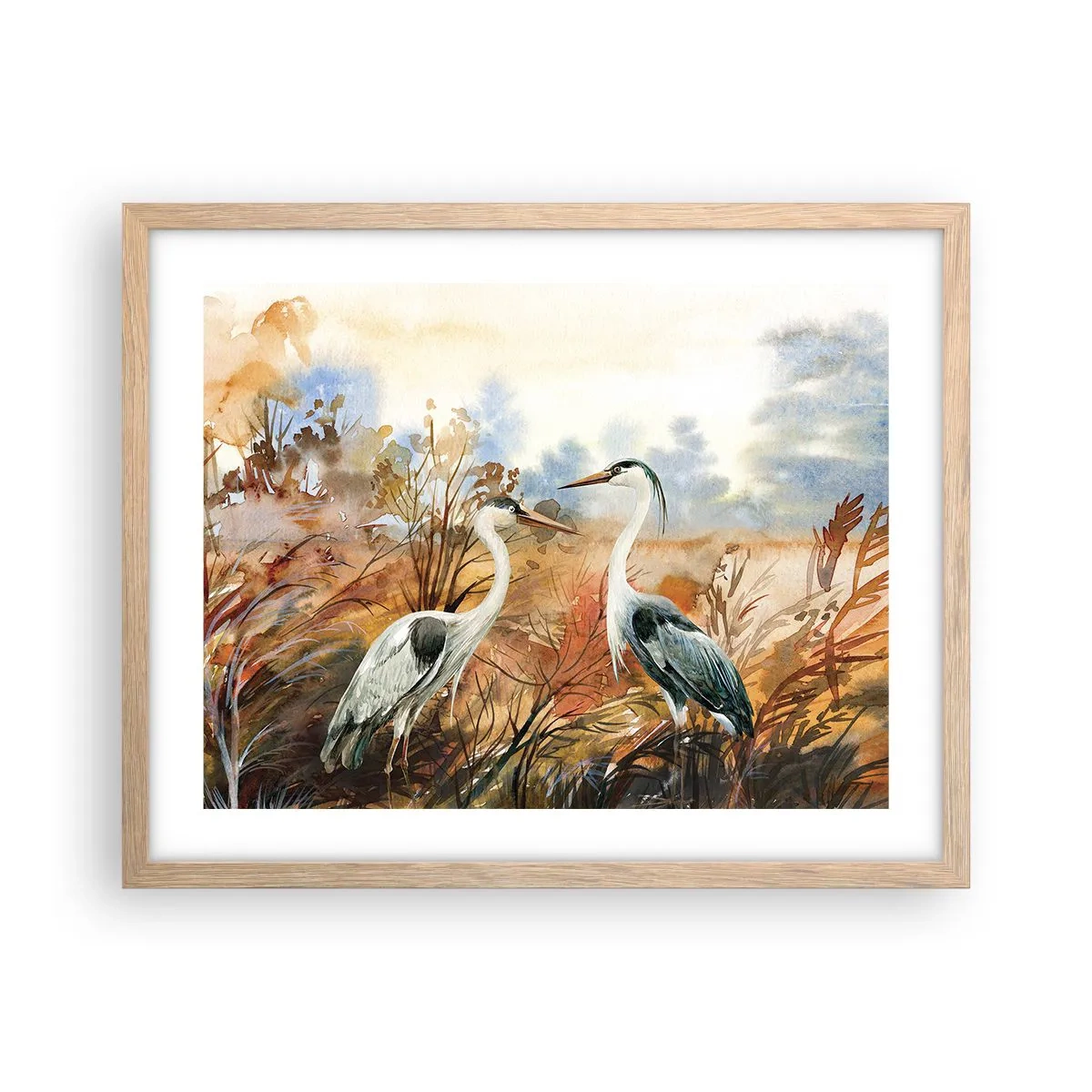 Poster în ramă de stejar deschis - Încotro în toamnă? - 50x40 cm