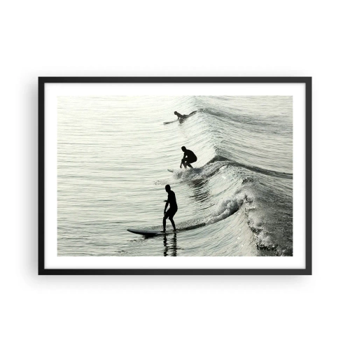 Poster în ramă neagră - Pentru a întâmpina valul - 70x50 cm