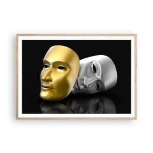 Poster în ramă de stejar deschis - Viața este teatru - 100x70 cm