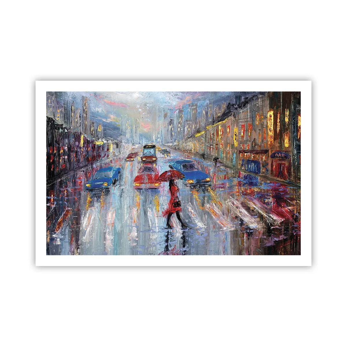 Poster - O după-amiază ploioasă în oraș - 91x61 cm