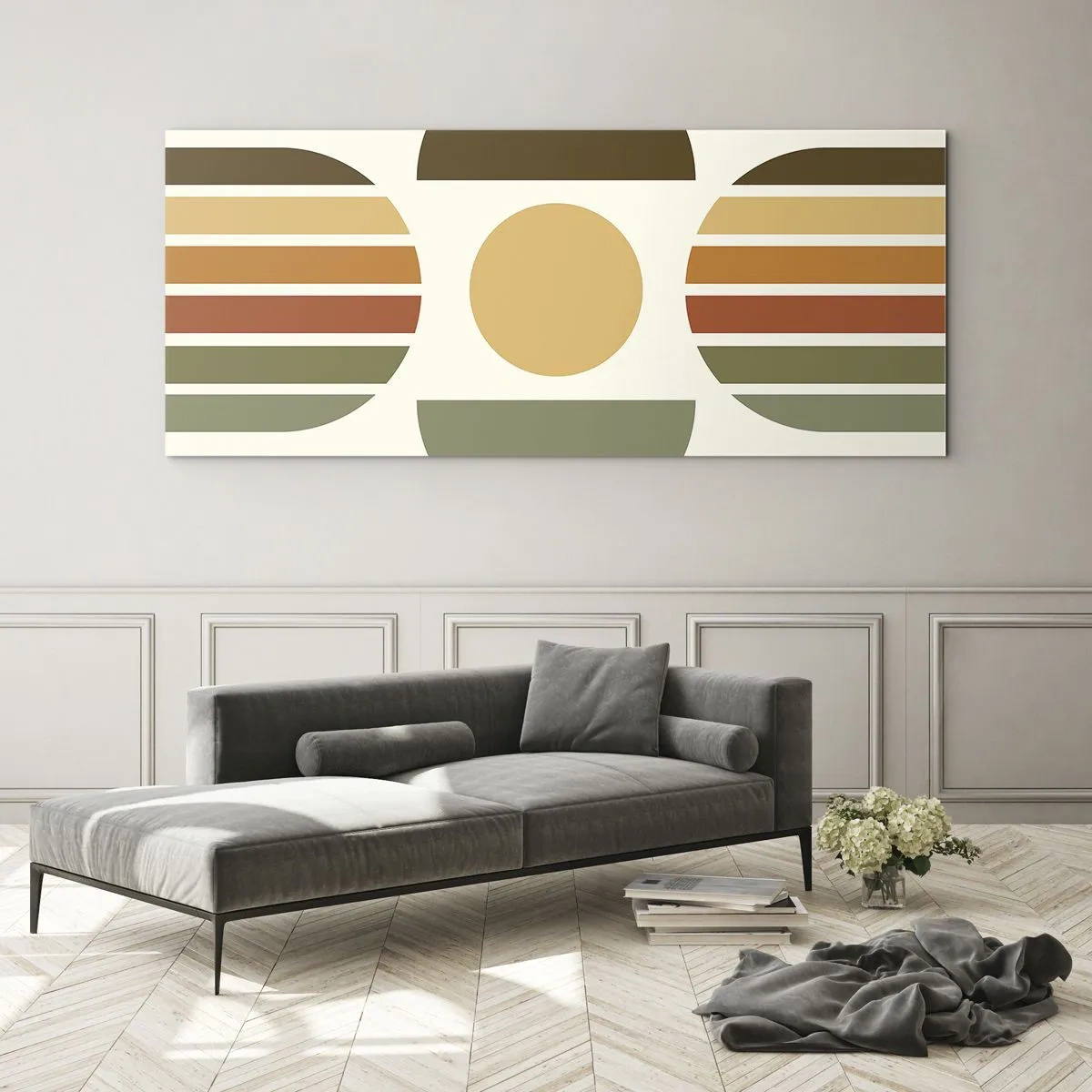 Tablou pe sticlă - În culorile pământului - 140x50 cm