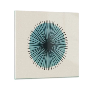 Tablou pe sticlă - Radiant pe albastru - 30x30 cm
