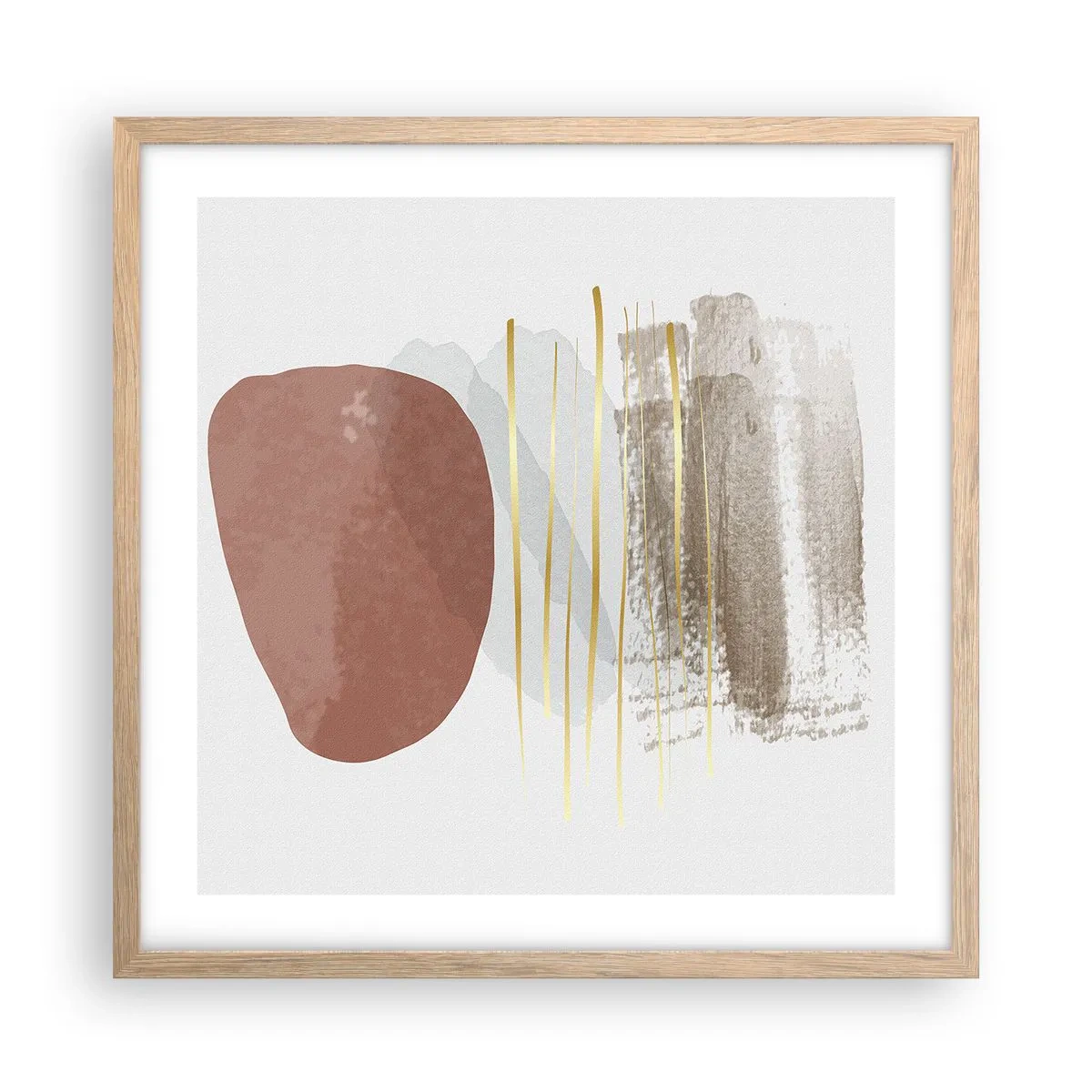 Poster în ramă de stejar deschis - Colonadă abstractă - 50x50 cm