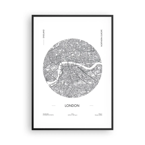 Poster în ramă neagră - Anatomia Londrei - 70x100 cm