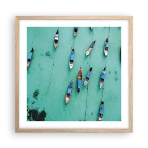 Poster în ramă de stejar deschis - În așteptare - 50x50 cm