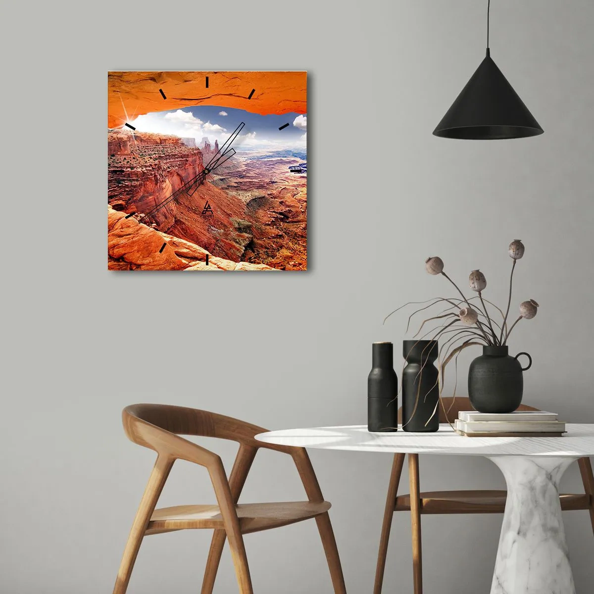 Ceas de perete - Ceas pe sticlă - Sculptat de natura însăși - 40x40 cm