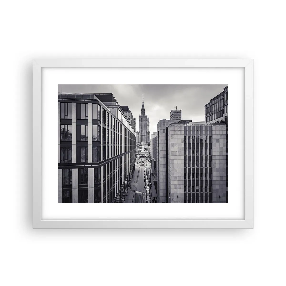 Poster în ramă albă - Vale citadină din Varșovia - 40x30 cm
