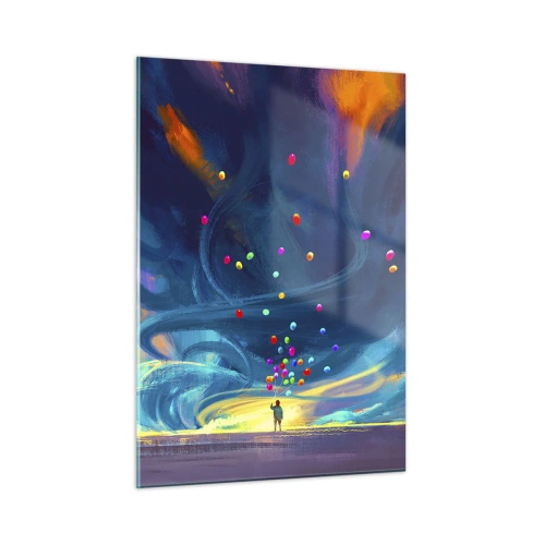 Tablou pe sticlă - Pe un vânt albastru - 50x70 cm