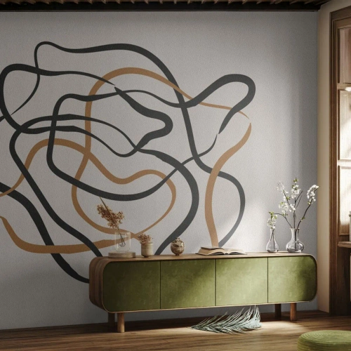 Tapet Standard Eco - Totul s-a încurcat - Boho, Abstracția, Linii - 300x210 cm