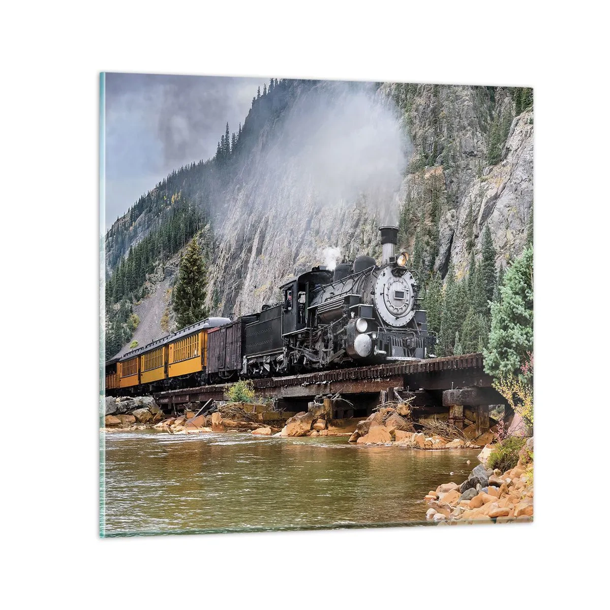 Tablou pe sticlă - Și încotro? Unde? - 50x50 cm