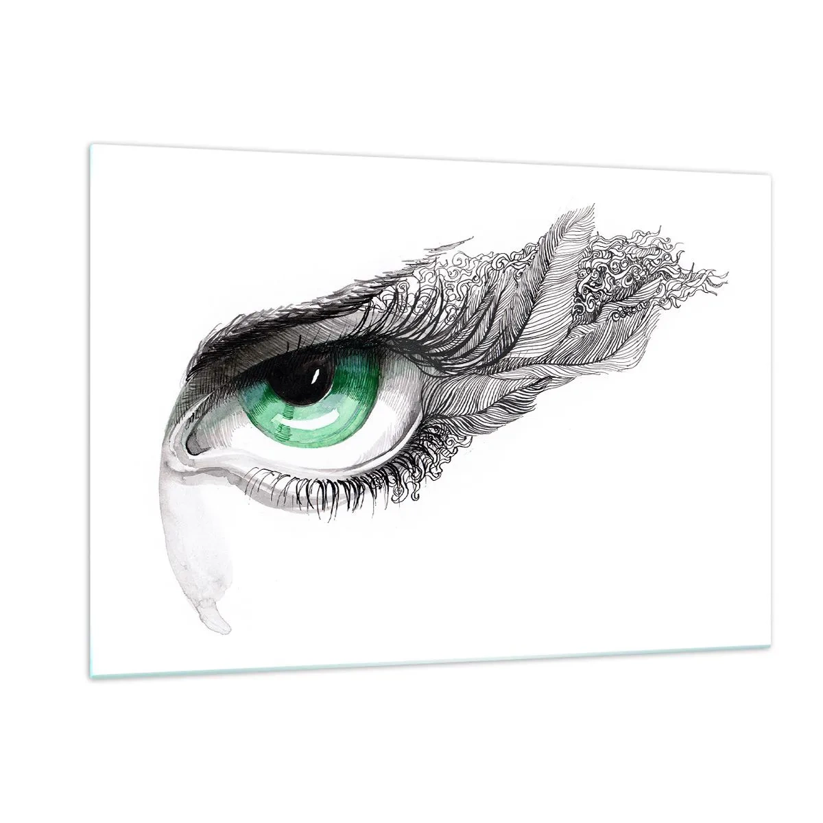 Tablou pe sticlă - Frumoasă și gata de atac - 120x80 cm