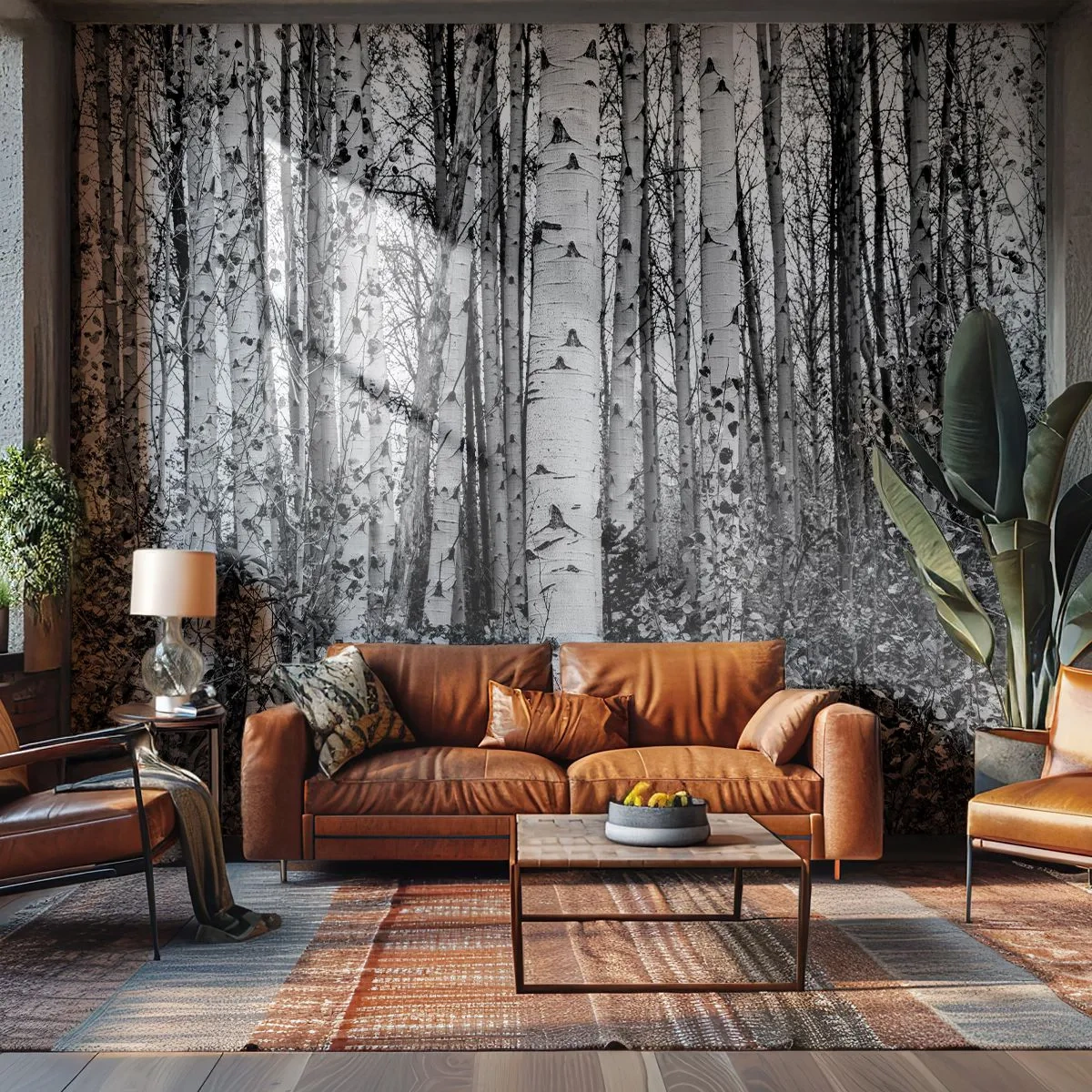Tapet Standard Eco - Coloane de mesteacăn - pădure, mesteacăn, Natură - 350x256 cm