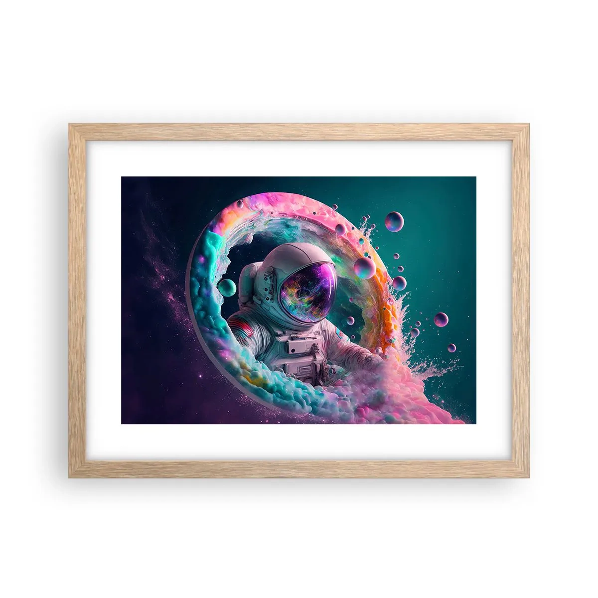 Poster în ramă de stejar deschis - Poarta stelară - 40x30 cm