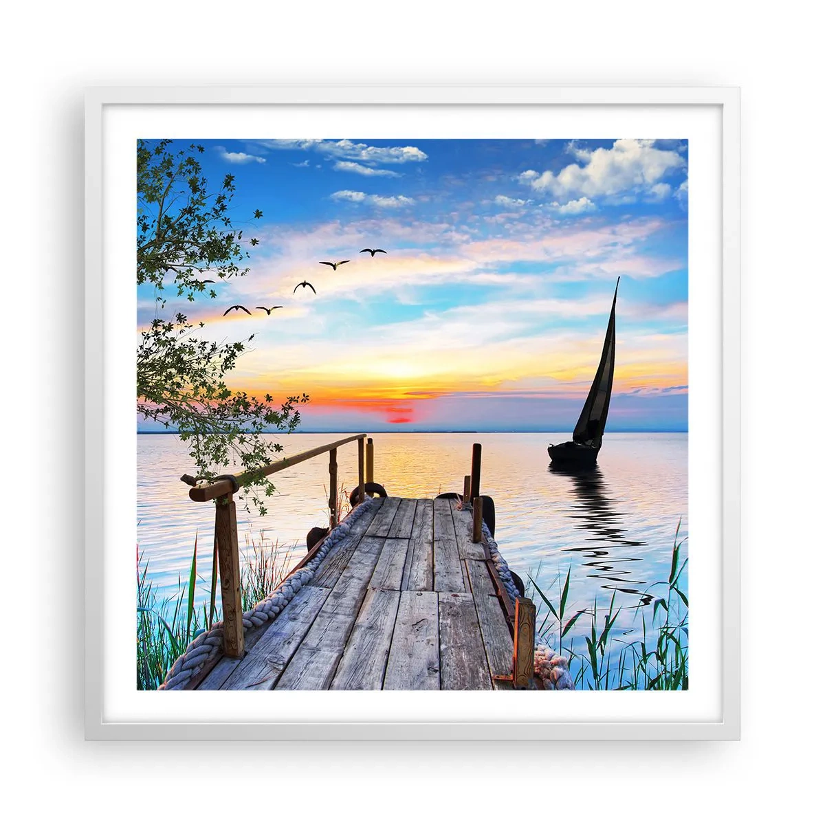 Poster în ramă albă - Bună seara - 60x60 cm