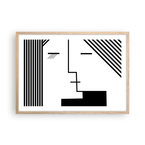 Poster în ramă de stejar deschis - Doar un sărut - 70x50 cm